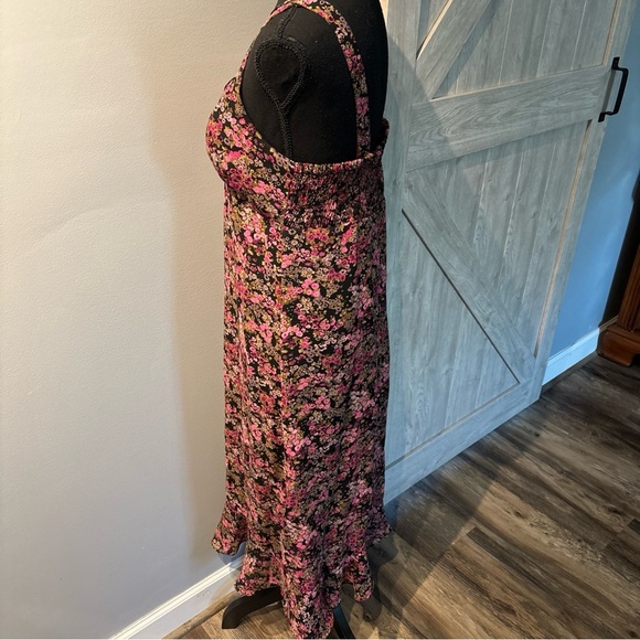VTG Karen Stevens Slip Dress Babydoll Black Floral romantic fairy Milkmaid Sz10 - Picture 4 of 13